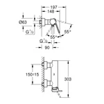 GROHE Plus egykaros zuhanycsaptelep, Brushed Hard Graphite
