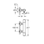 GROHE Grohtherm 500 termosztátos zuhanycsaptelep, Matt Black