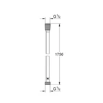 GROHE Silverflex zuhany gégecső 175 cm, Brushed Hard Graphite