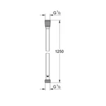 GROHE Silverflex zuhany gégecső 125 cm, Brushed Hard Graphite