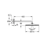 GROHE Rainshower Mono 310 fejzuhany szett, 1 funkciós, Brushed Hard Graphite