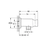 GROHE Rainshower zuhany könyök zuhanytartóval, Brushed Hard Graphite