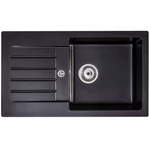 LUNART Lotti egymedencés gránit mosogató csepptálcával, Midnight Black
