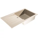 LUNART Lotti egymedencés gránit mosogató csepptálcával, Beige