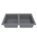 LUNART Charlotte kétmedencés gránit mosogató, Grey