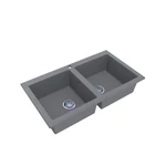 LUNART Charlotte kétmedencés gránit mosogató, Grey