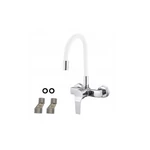 LUNART Pluto fali konyhai csaptelep, White Chrome