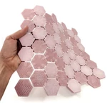 TOGAMA üvegmozaik Hexagonal Pink