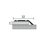 Öntapadós szintváltó profil 2700x32x3 mm, eloxált matt ezüst