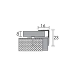Lépcsőélvédő profil laminált padlóhoz 2700x16x23 mm, eloxált matt ezüst