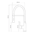 LUNART Lacy konyhai csaptelep, Black Chrome