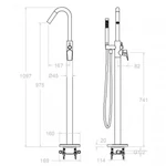 RamonSoler Urban Chic szabadon álló kád- és zuhanycsaptelep zuhanyszettel, Brushed Nickel