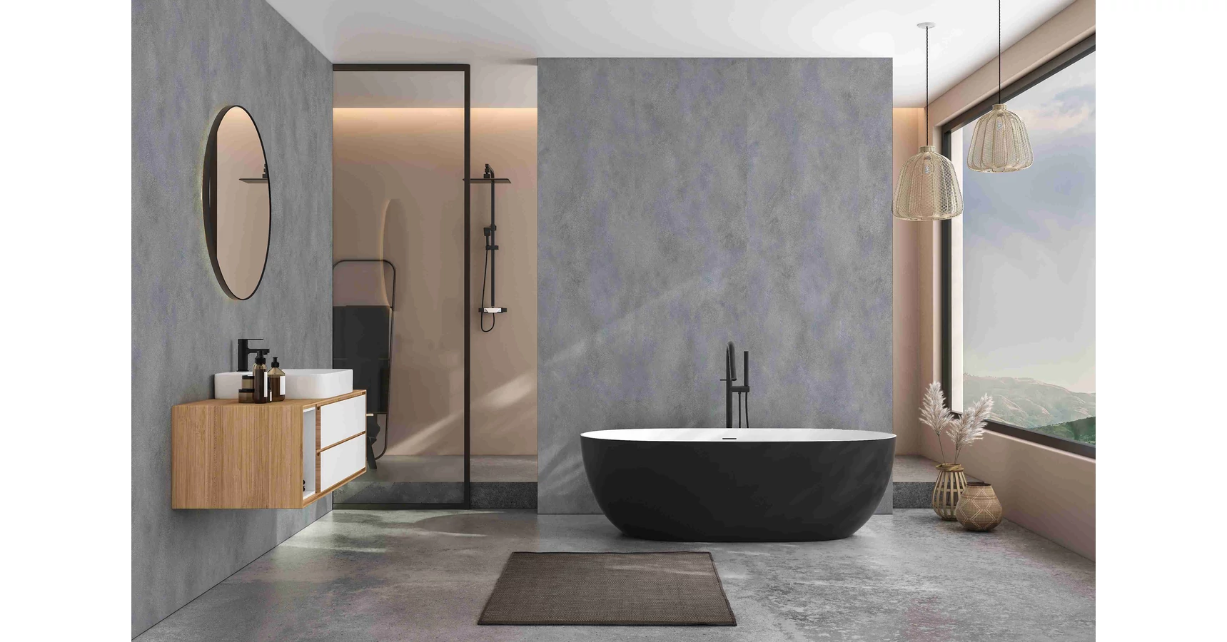HB AQUA PANELS SPC/vinyl vízálló fal- és padlóburkolat, Concrete Dark UM