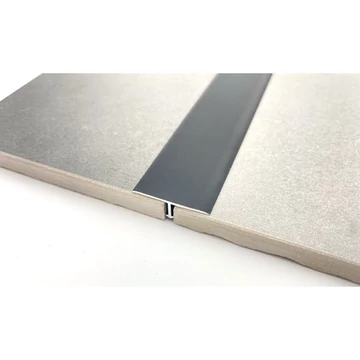Eloxált burkolatváltó alumínium T profil 2700x26mm, matt fekete