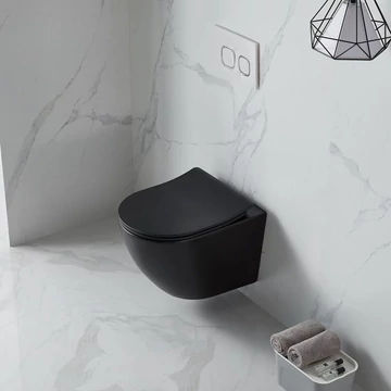LUNART Polly kompakt fali WC tornádó öblítéssel, ülőkével, Matt Black