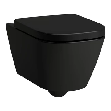 LAUFEN MEDA Kombipack, perem nélküli fali WC ülőkével, Matt Black