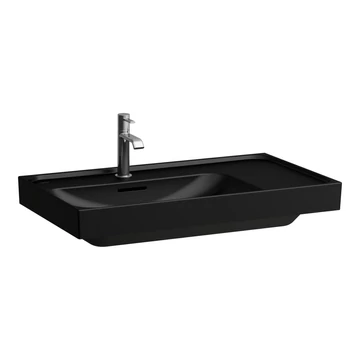 LAUFEN MEDA 80 asszimetrikus mosdó, jobb oldali pulttal, Matt Black