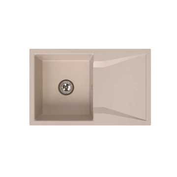 Beige LUNART Andy Max egymedencés gránit mosogató csepptálcával