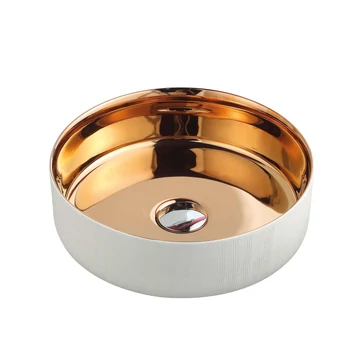 LUNART by AQUORE Milla 350 mosdó, Brushed White / Gold