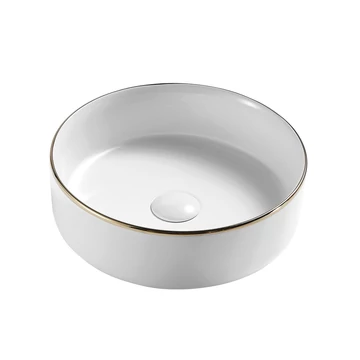 LUNART by AQUORE Milla 350 mosdó, Gold Edge / White