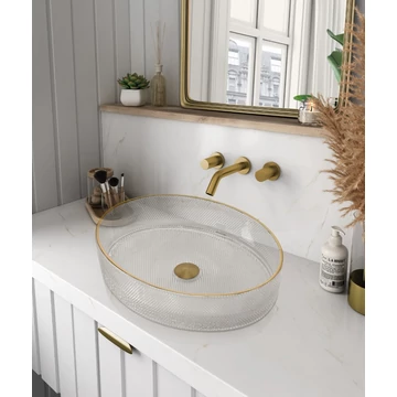 Lavabos Cristal Viena üvegmosdó, Gold-Transparente