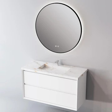 LUNART Erin 80 természetes fényű (4000K) LED tükör háttérvilágítással, páramentesítő funkció, Black