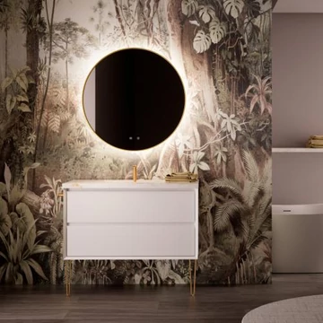 LUNART Vian 60 2 fiókos alsószekrény, vízálló 60x45x54cm, Matt White