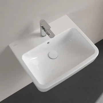 VILLEROY O.Novo szögletes mosdó 550x460, Glossy White Alpin