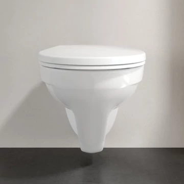 VILLEROY O.Novo perem nélküli fali WC, mély öblítésű, Soft-Close ülőkével, 540x360, Glossy White A.