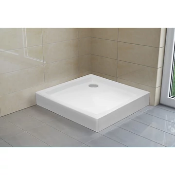H2O Nero C szögletes akril zuhanytálca szifonnal 80x80, fehér