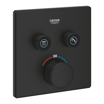 GROHE Grohtherm SmartControl termosztátos falsík alatti szögletes zuhanycsaptelep, Phantom Black