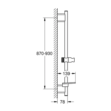 GROHE Rainshower SmartActive 90 zuhanyrúd, Phantom Black