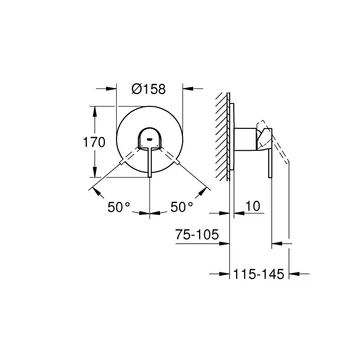 GROHE Plus egykaros zuhanycsaptelep rejtett rögzítéssel, Brushed Hard Graphite