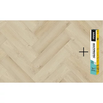 ARBITON AMARON HERRINGBONE 4V SPC/vinyl vízálló padló, Preston Oak+Multiprotec Vinyl Acoustic alátét