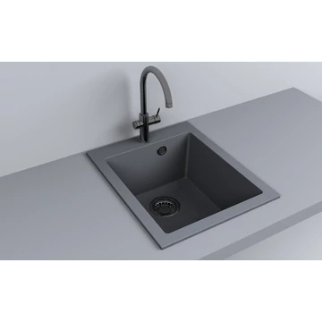LUNART Noba 410 egymedencés gránit mosogató, Grey MEGSZŰNT!