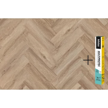 ARBITON AMARON HERRINGBONE 4V SPC/vinyl vízálló padló, Windsor Oak+Multiprotec Vinyl Acoustic alátét