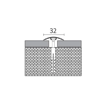 Rejtett rögzítésű “lencse” profil 2700x32 mm, eloxált matt pezsgő