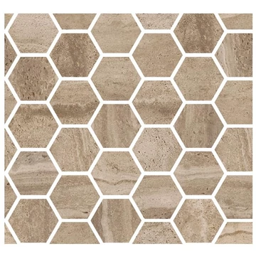COEM Reverso Mosaico Esagono Noce Pat./Ret. burkolólap