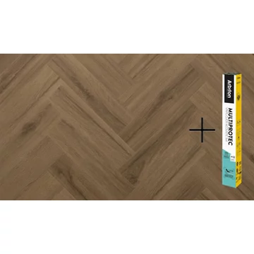ARBITON AMARON HERRINGBONE EIR 4V SPC/vinyl vízálló padló, Rochester Oak+Multiprotec Acoustic alátét