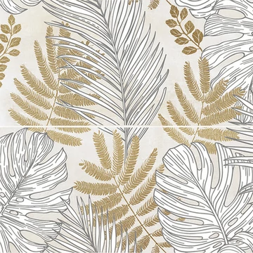 LUNART A Casa Inserto Frozen Leaves Ivory A+B csempe Nat./Ret. 25x75