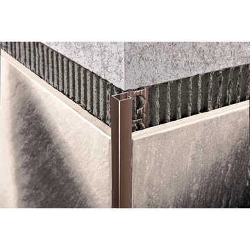 Szögletes, polírozott alumínium élprofil 2700x10mm, rose gold