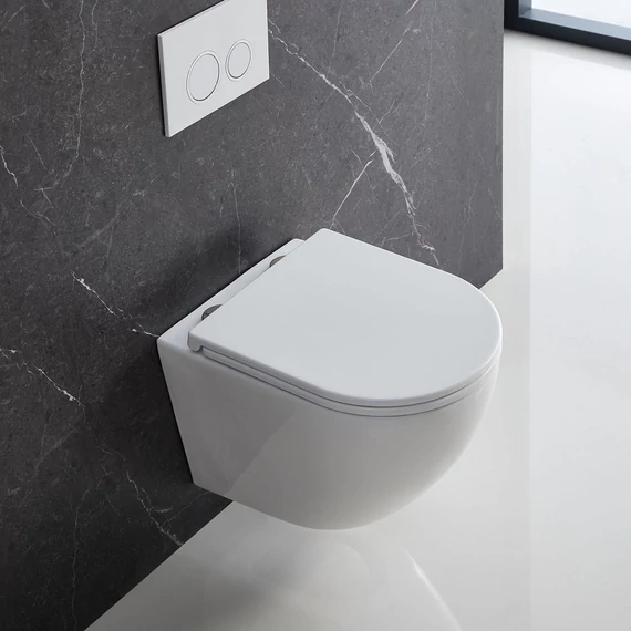 LUNART Polly kompakt fali WC tornádó öblítéssel, ülőkével, Glossy White