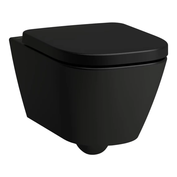 LAUFEN MEDA Kombipack, perem nélküli fali WC ülőkével, Matt Black