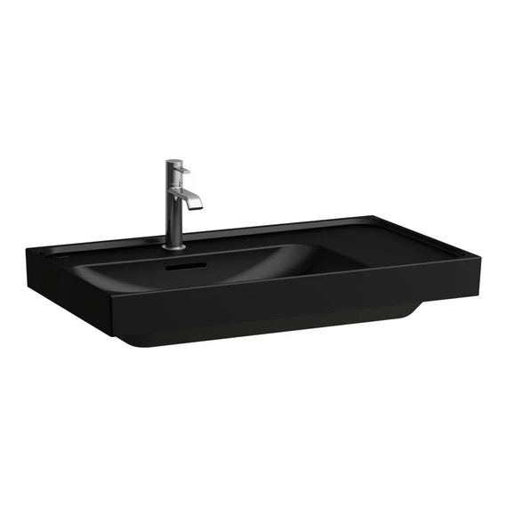 LAUFEN MEDA 80 asszimetrikus mosdó, jobb oldali pulttal, Matt Black