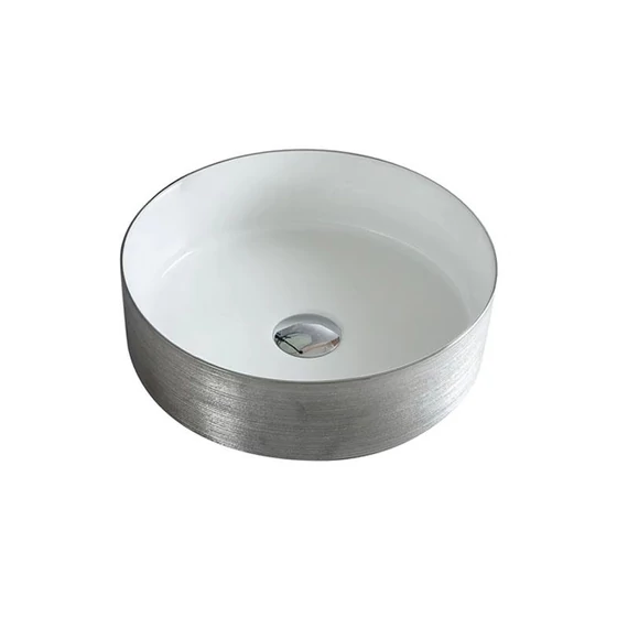 LUNART by AQUORE Milla 350 mosdó, Brushed Silver / White