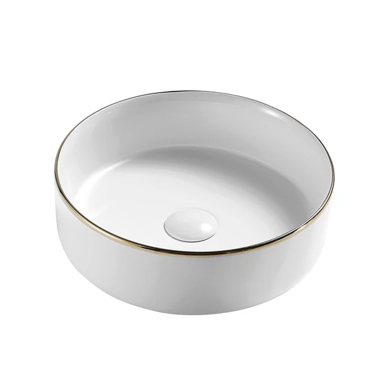 LUNART by AQUORE Milla 350 mosdó, Gold Edge / White
