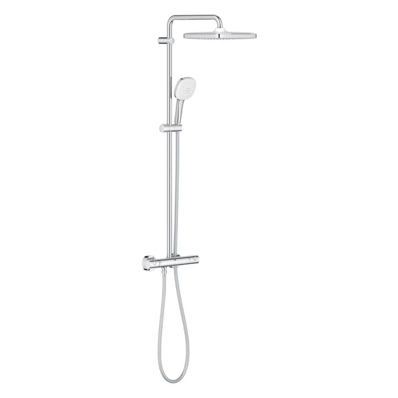 GROHE Tempesta Cube 250 thermosztátos zuhanyrendszer szögletes fejjel, Chrome