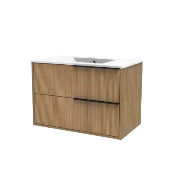LUNART Moove 80 2 fiókos alsószekrény 81x45x55cm, Oak