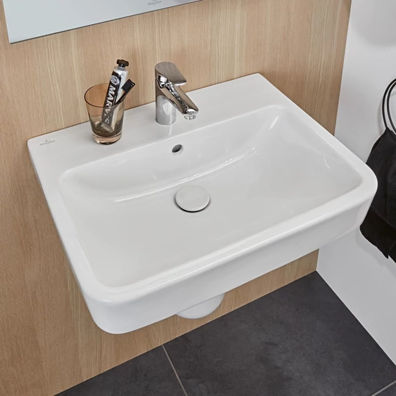 VILLEROY O.Novo szögletes mosdó 600x460, Glossy White Alpin