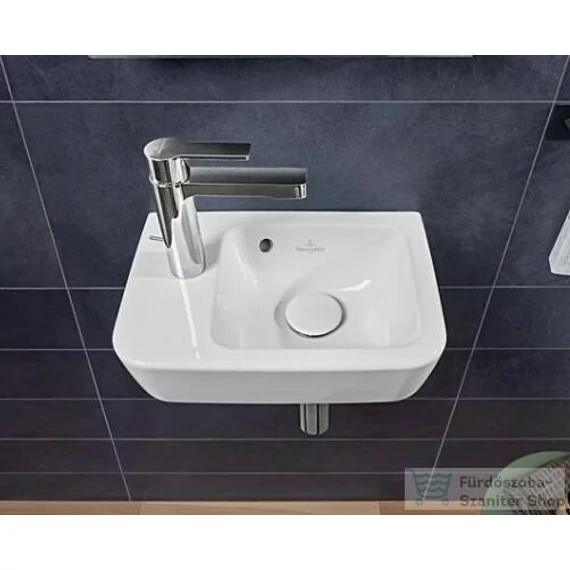 VILLEROY O.Novo szögletes kézmosó, balos 360x250, Glossy White Alpin